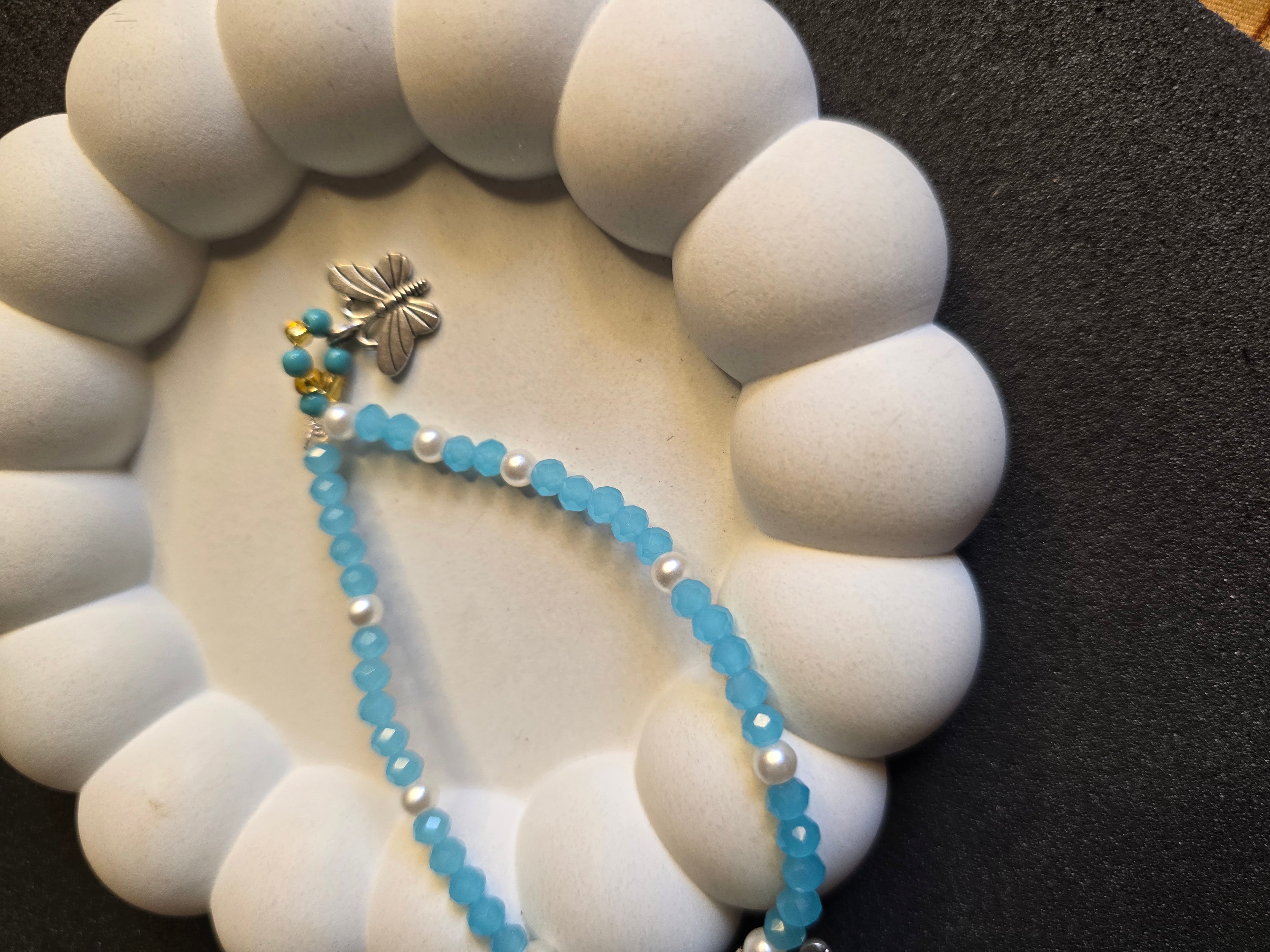 Sky Blue Butterfly Magic Beaded Bracelet