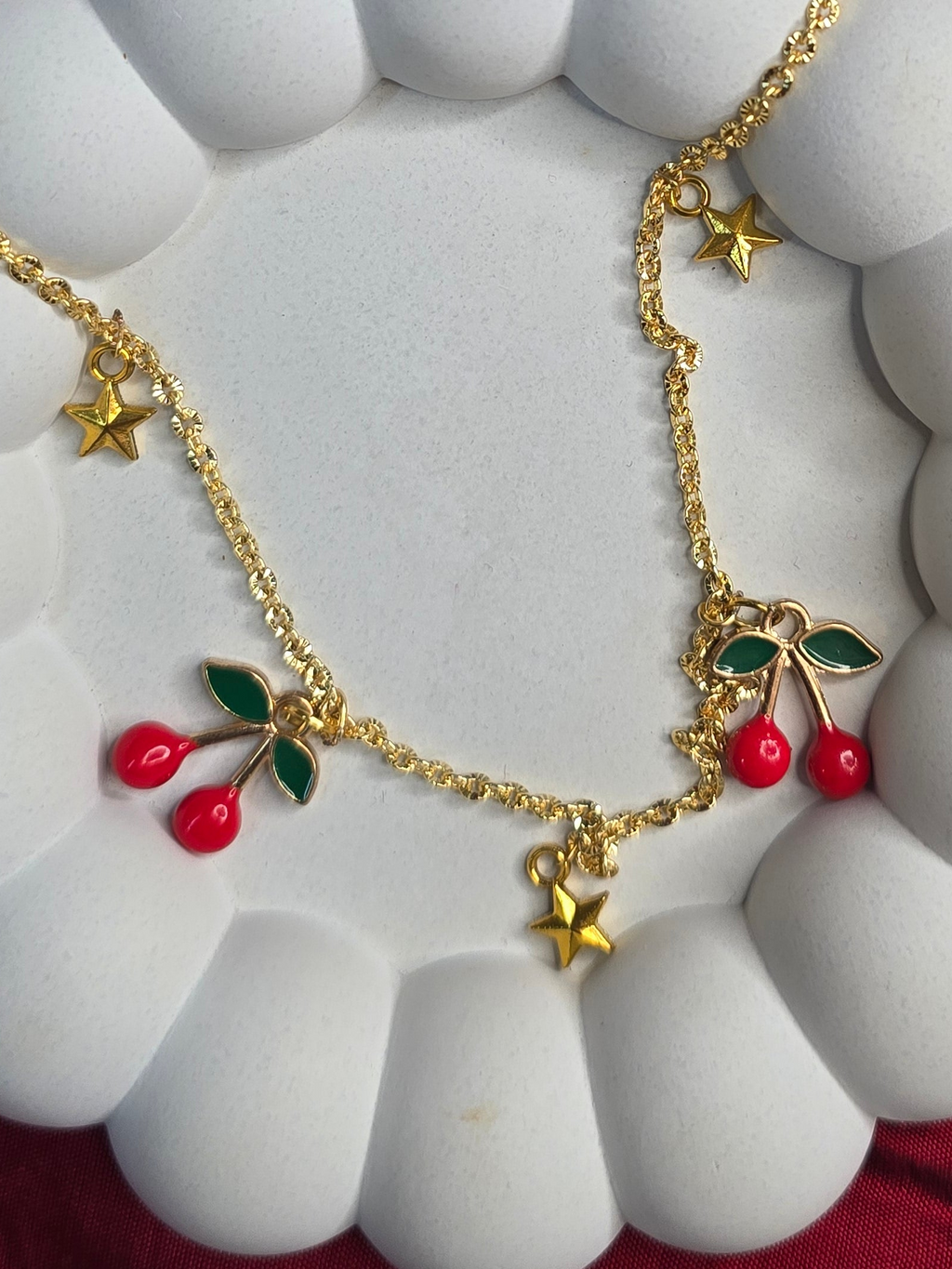 Cherry Blossom & Star Charm Chain