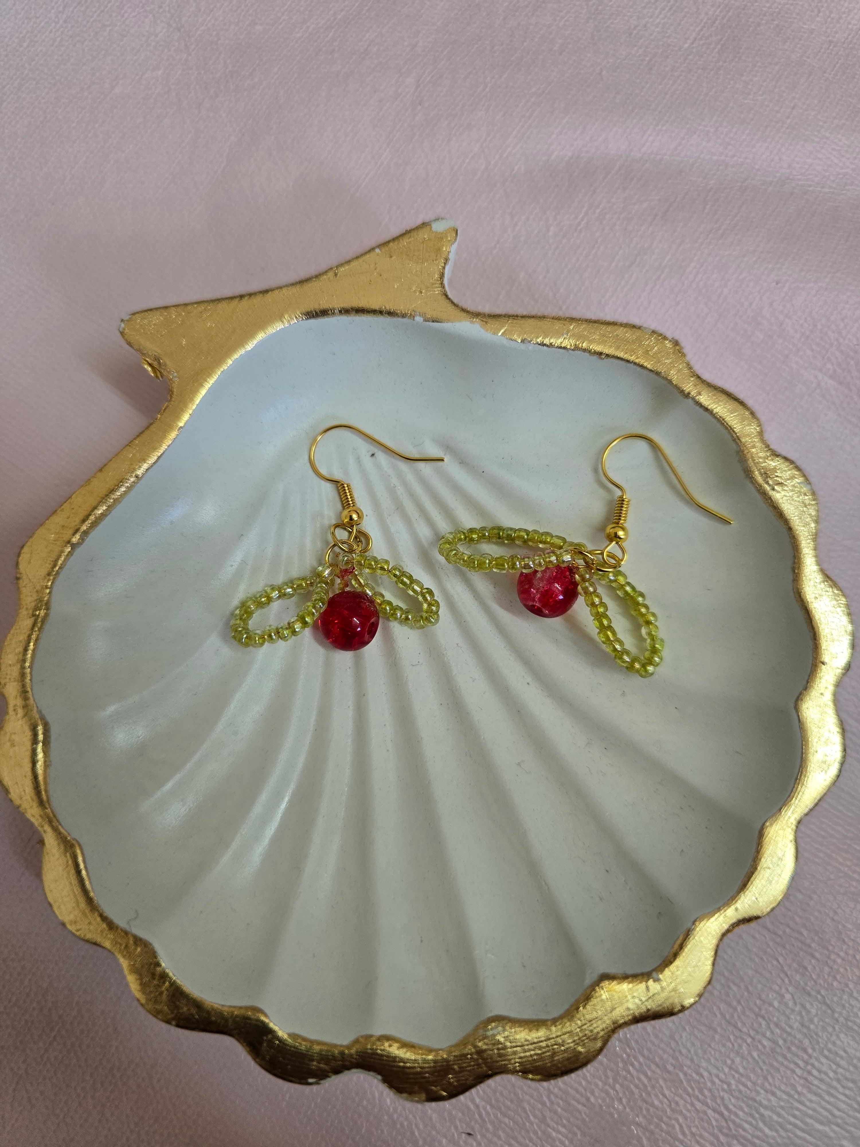 Sweet Cherry Bug Earrings