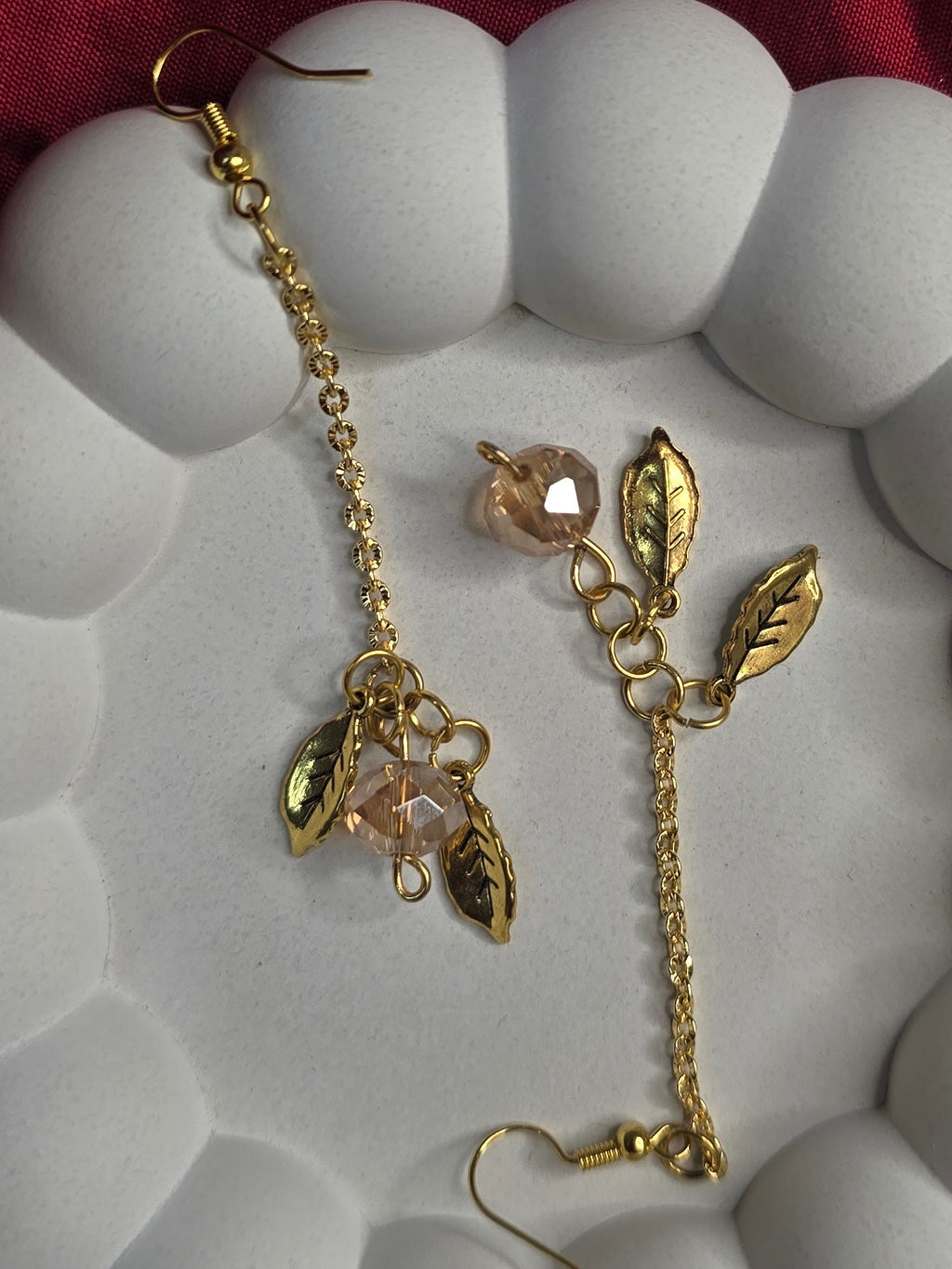 The Golden Hour Leaf & Crystal Drop Earrings