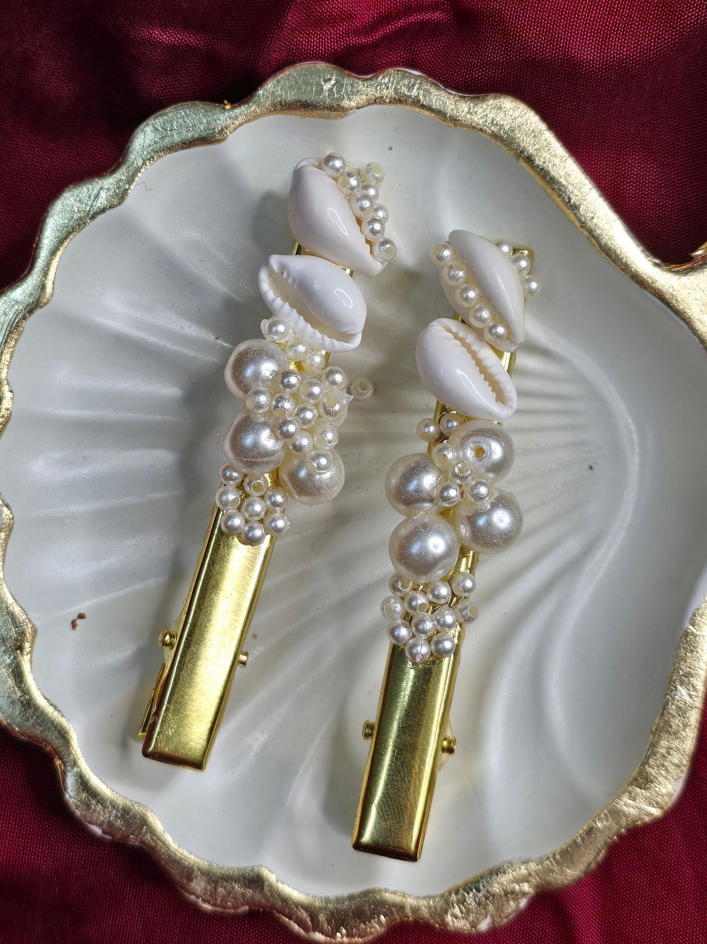 Ocean Whisper Pearl Clips