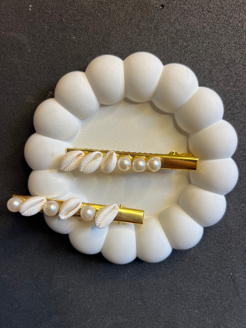 Tidal Pearl and Shell Hairclips