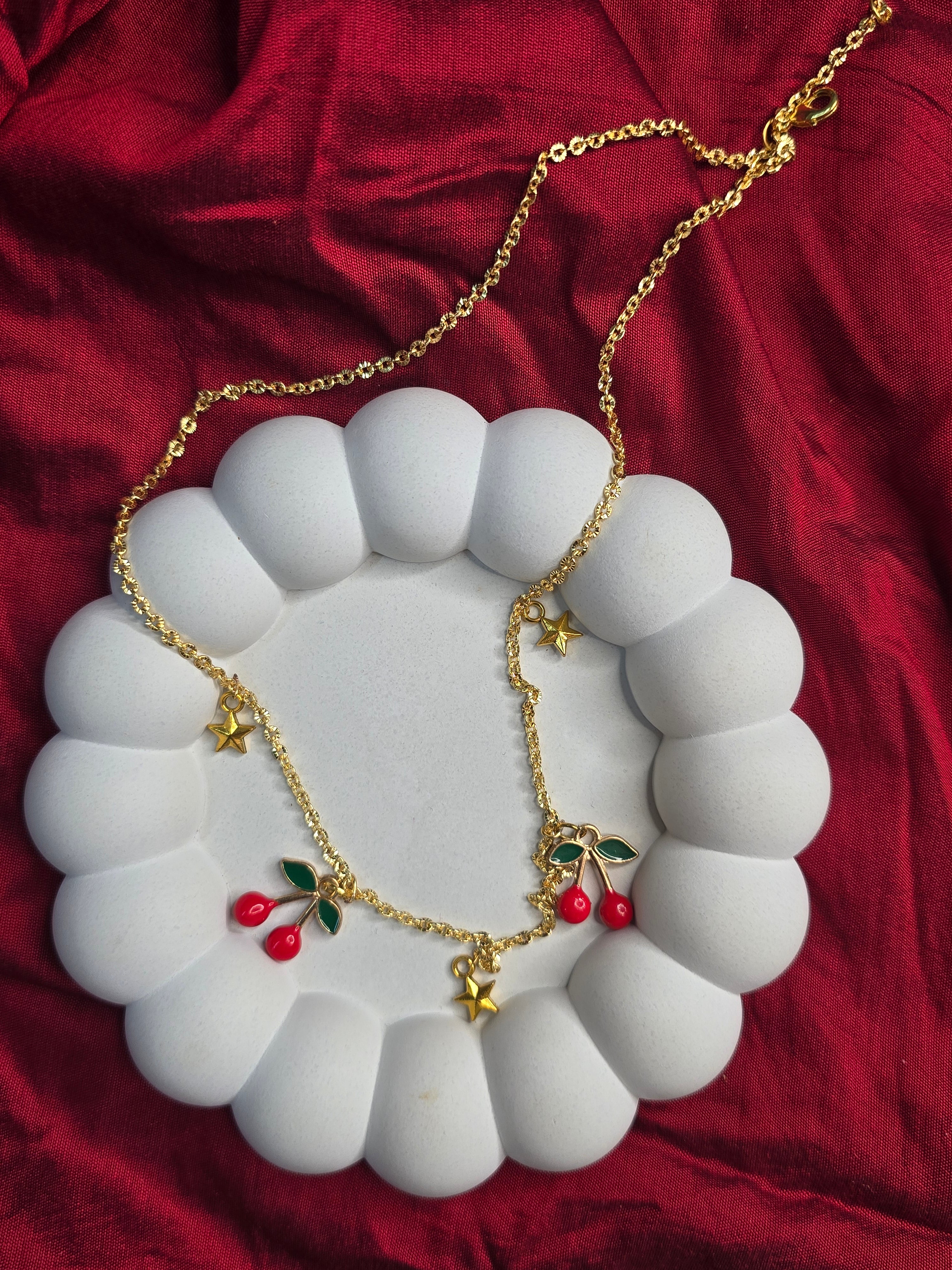 Cherry Blossom & Star Charm Chain